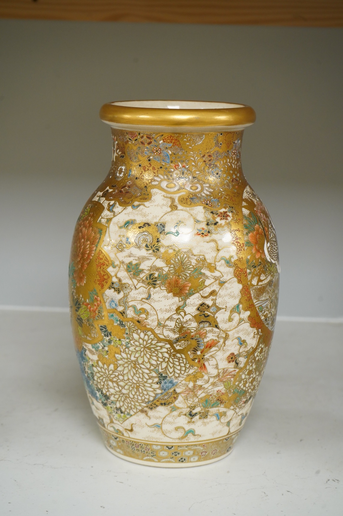 A Japanese Satsuma vase, Meiji period (1868-1912), 24.5cm